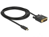 Delock USB-kabel type C -> DVI (24+1) st/4K 30 Hz 2, 0 m zwart