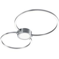 LED Plafondlamp - Trion Hydro - 28W - Warm Wit 3000K - Dimbaar - Rond - Mat Nikkel - Aluminium