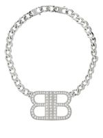 Balenciaga collier BB 2.0 à ornements en cristal - Argent - thumbnail