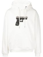 God's Masterful Children hoodie Triggered à ornements en cristal - Blanc