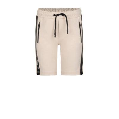 Shoeby Jill & Mitch slim fit sweatshort Follie met zijstreep zand/zwart Shoeby Jill & Mitch slim fit sweatshort Follie met zijstreep zand/zwart