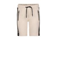 Shoeby Jill & Mitch slim fit sweatshort Follie met zijstreep zand/zwart