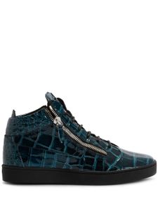 Giuseppe Zanotti baskets Frankie à effet peau de crocodile - Bleu