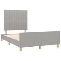 vidaXL Bedframe met hoofdbord lichtgrijs 120x190 cm