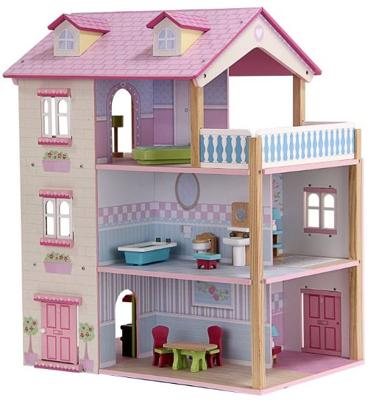 Poppenhuis 360 graden draaibaar inclusief meubeltjes Poppenhuis 360 graden draaibaar inclusief meubeltjes