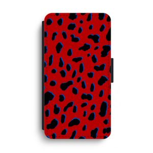 Red Leopard: iPhone XS Max Flip Hoesje