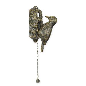 A CAST IRON WOODPECKER DOOR KNOCKER