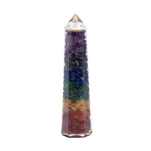 Orgoniet 7 chakra obelisk -- ±12cm