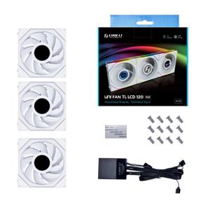 Lian Li UNI FAN TL-LCD120 White Triple Pack case fan 4-pin PWM fan-connector, Incl. controller