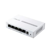 ASUS ExpertWiFi EBP15 PoE+ Smart Managed Switch met 5 GbE-poorten, 4 PoE+, 60 Watt, ondersteuning QoS, IGMP, wandmontage, wit