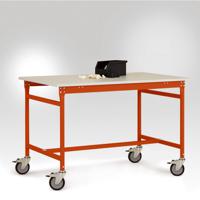 Manuflex LB4068.2001 ESD ESD-bijzettafel basismobiel met melamine tafelblad in roodoranje RAL 2001, bxdxh: 1500 x 800 x 853 mm Rood-oranje (RAL 2001)