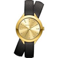 Horlogeband Michael Kors MK2502 Onderliggend Leder Zwart 14mm - thumbnail