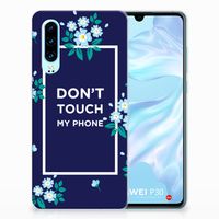 Huawei P30 Silicone-hoesje Flowers Blue DTMP