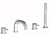 Plieger Roma 4-gats badrand kraan geborsteld chroom