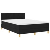 vidaXL Boxspringbed met Matras Zwart 140x200 cm Stof