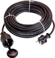 as - Schwabe 60365 Rubberen Verlengkabel met Beschermende Contactspoel Plug, IP44, 230 V/16 A, 50 meter Kabellengte, Zwart