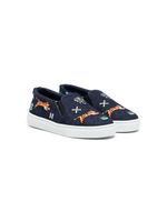 Kenzo Kids baskets en toile Jungle Game à broderies - Bleu - thumbnail