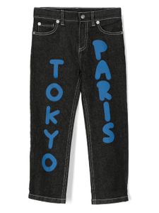 Kenzo Kids jean à imprimé texte - Noir