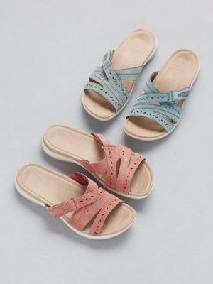 Leather Soft Footbed Orthopedic Arch-Support Slippers