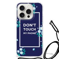 iPhone 15 Pro Anti Shock Case Flowers Blue DTMP - thumbnail