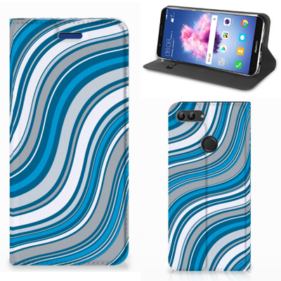 Huawei P Smart Hoesje met Magneet Waves Blue