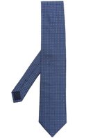 Corneliani geometric-print silk tie - Bleu