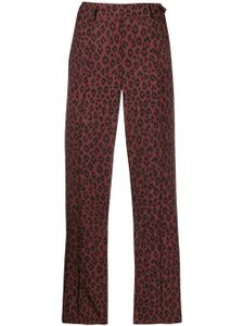 A.P.C. pantalon crop à imprimé léopard - Rouge