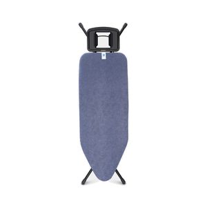 Brabantia Strijkplank C, 124x45 cm Denim Blue met solide strijkijzerhouder - Black