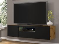 Tv-meubel AUREO 3 deuren 150 cm artisan eik/zwart met led - thumbnail