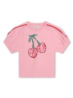 SONIA RYKIEL ENFANT t-shirt en coton biologique à logo imprimé - Rose - thumbnail