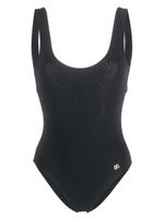 Dolce & Gabbana logo-plaque scoop-neck swimsuit - Noir - thumbnail