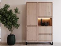 Barkast NARUMA 3 deuren 2 lades lichte millenium eik