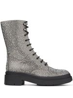 Jimmy Choo bottes en cuir Nari à ornements en cristal - Argent