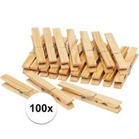 100x Houten wasknijpers