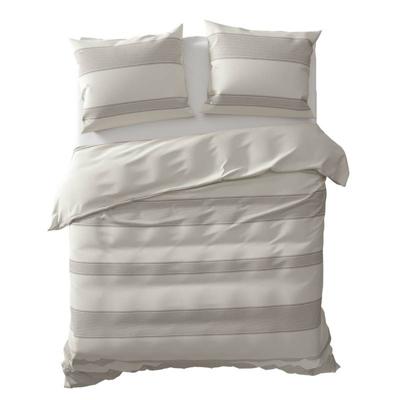 Yellow Koppos dekbedovertrek - 2-persoons (200x200/220 cm + 2 slopen) - Percal katoen - Grijs