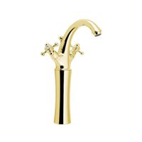 Wastafelmengkraan Sapho Antea 2-knop Gebogen Hoog 30 cm Goud Sapho - thumbnail