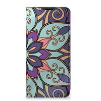 Xiaomi Redmi 9 Smart Cover Purple Flower - thumbnail