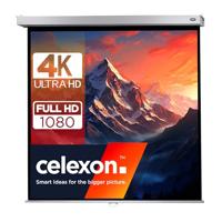 celexon Handmatig projectiescherm 4K en FullHD met langzame terugkeer van het canvas voor scholen, bedrijven en thuisbioscoop Pro Plus - 180 x 180 cm - 1:1 - winst 1,2-100 inch