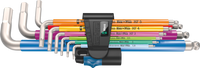 Wera 3950/9 Hex-Plus Multicolour HF Stainless 1 stiftsleutelset | metrisch | RVS | met vasthoudfunctie | 9-delig - 05022699001