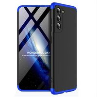 GKK Afneembare Samsung Galaxy S21 FE 5G Case - Blauw / Zwart - thumbnail