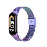 By Qubix - Milanese bandje - Multicolor - Compatible met Xiaomi Smart Band 8 & 9 - Compatible Xiaomi bandje