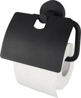 Haceka Kosmos toiletrolhouder met klep 14,3x5x12,9cm zwart - thumbnail