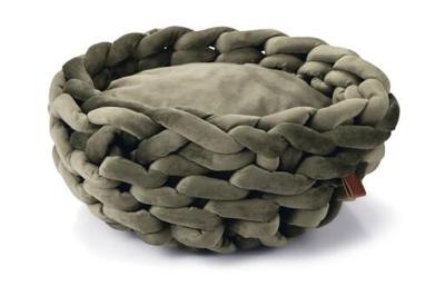 Designed by lotte ziba kattenmand - fluweel - groen - 40x40x15 cm Designed by lotte ziba kattenmand - fluweel - groen - 40x40x15 cm