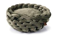 Designed by lotte ziba kattenmand - fluweel - groen - 40x40x15 cm