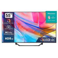 Hisense TV 55A7KQ QLED Smart TV, 139,7 cm (55 inch), met Quantum Dot Colour, 60 Hz VRR, Dolby Vision & Dolby Atmos, Bluetooth en HDMI, delen op de tv, Alexa Built-in (2023)