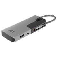 ACT AC7052 interface hub USB 3.2 Gen 1 (3.1 Gen 1) Type-C 5000 Mbit/s Zwart, Grijs - thumbnail