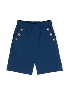 Balmain Kids short en laine à boutons embossés - Bleu