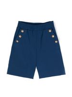 Balmain Kids short en laine à boutons embossés - Bleu - thumbnail