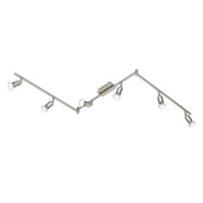 LED Plafondspot - Trion Nimo - GU10 Fitting - 18W - Warm Wit 3000K - 6-lichts - Rechthoek - Mat Nikkel - Aluminium