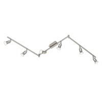 LED Plafondspot - Trion Nimo - GU10 Fitting - 18W - Warm Wit 3000K - 6-lichts - Rechthoek - Mat Nikkel - Aluminium